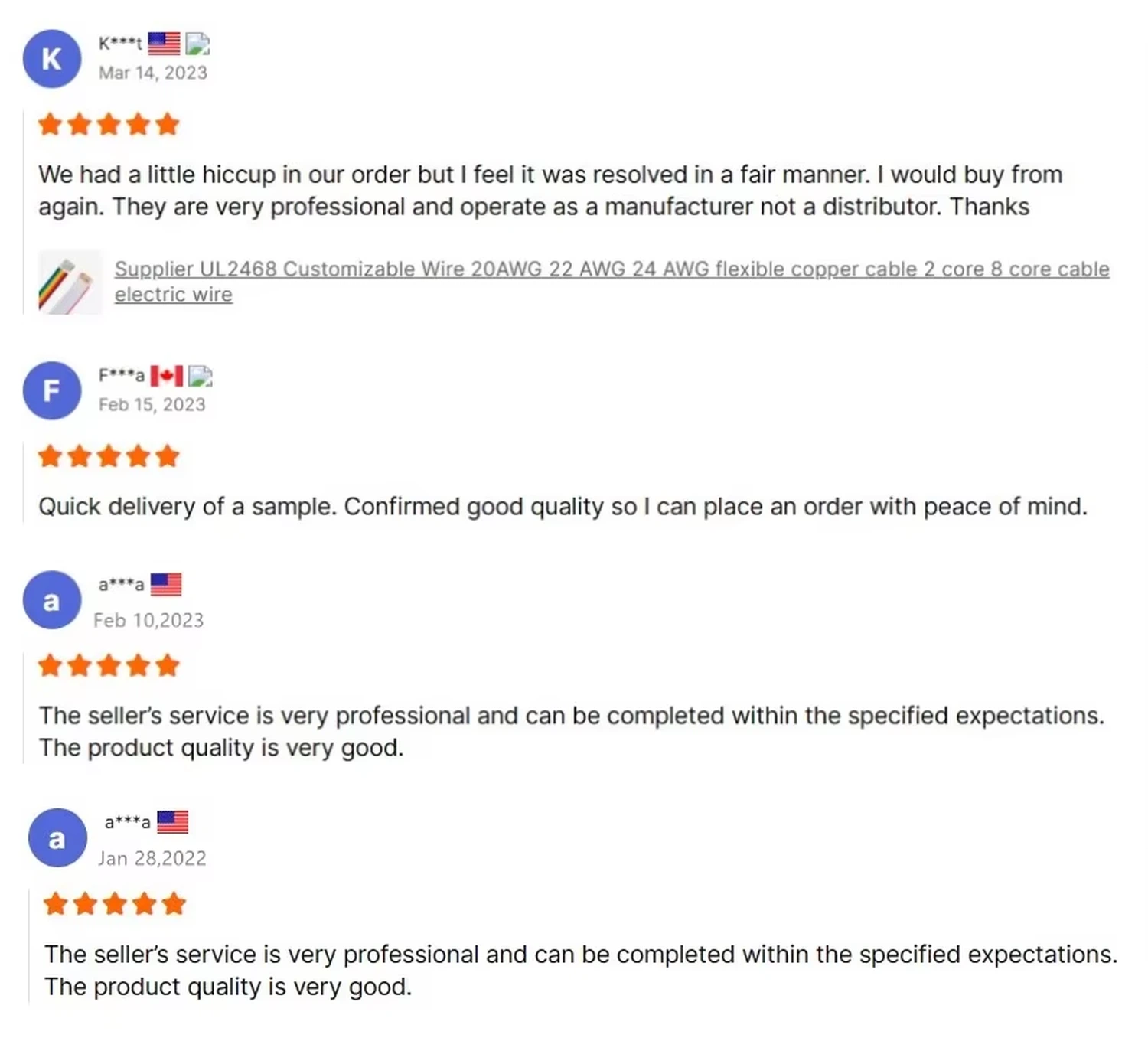 Cable and wire feedback Cable and wire feedback